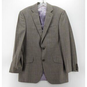 Savile Row Sport Coat 40 Blazer Wool Windowpance Glen Plaid Jacket *